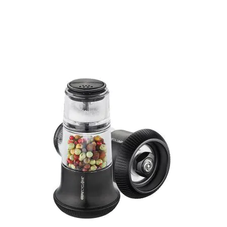 <p><strong><span style="font-size: small;">GEFU Мелничка за сол или пипер X-PLOSION®</span></strong><br />• <strong>Висококачествена керамичен механизъм CYCLONE® </strong><br />•<strong> Регулиране на смилането с 14 стъпки, от фино до едро<br />• Интегрирана солница<br />• Камера за пипер</strong><br />• <strong>Лесно зареждане<br />• Херметичен капак за запазване на ароматите и защита от влага </strong><br />• <strong>Цвят:</strong> черен <br />• <strong>Размери:</strong> Ø 5,5 х 10,8 см (h)<br />• <strong>Материал</strong>: висококачествена неръждаема стомана / керамичен механизъм / алуминий / пластмаса<br /><strong>Производител: GEFU / Германия</strong></p> <p><img src="{{media url="/Icon_Cyclone.jpg"}}" alt="" width="50" />    <img src="{{media url="/GDA20_VE_WINNER_RGB.png"}}" alt="" width="20" />    <img src="{{media url="/DE_KI_Signet20_GOLD_K-A_FPDM_RGB.jpg"}}" alt="" width="40" />     <img src="{{media url="/invivo-logo-bw_127x35.gif"}}" alt="" width="50" /></p><br />Марка: GEFU - GERMANY <br />Модел: GEFU 34624<br />Доставка: 2-4 работни дни<br />Гаранция: 2 години