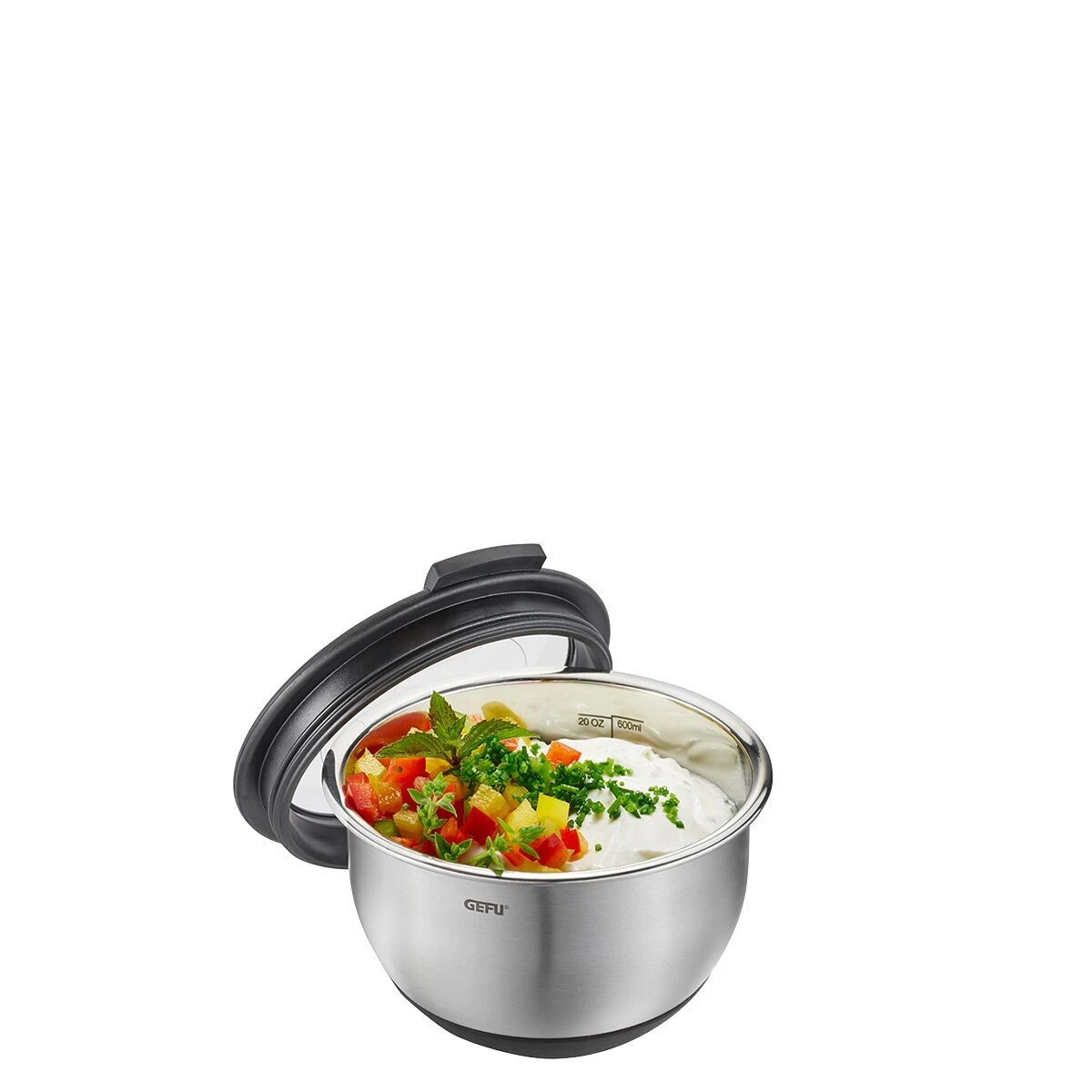 GEFU Стоманена купа с капак MUOVO – Ø 12 cм