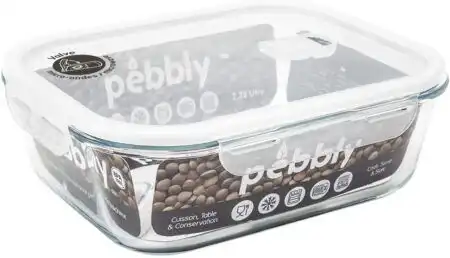 PEBBLY Правоъгълна стъклена кутия за храна - 2