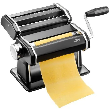 <p><strong><span style="font-size: medium;">GEFU Машина за спагети / паста PERFETTA NERO - черна<br /></span>• Цвят: </strong>черен, мат<strong><br />• Прави три различни вида паста: </strong>таглиони, талиатели и лазаня<br />• <strong>Ролки от хромирана неръждаема стомана</strong><br /><strong>• Противоплъзгаща се основа</strong><br /><strong>• Скоба за прикрепяне към плот </strong>(за плотове до 60 mm)<br /><strong>• Материал: </strong>висококачествена неръждаема стомана, пластмаса<br /><strong>• Размери:</strong> 20 х 20,5 х 15,5 см ( ДхШхВ)<br /><strong>• Удобна работа чрез манивела<br /></strong><strong>• Ширина на тестото:</strong> 14,5 см<br /><strong>• Дебелина на тестото: </strong>от 0,2 до 3 мм<br /><strong>Производител:</strong> GEFU / Германия</p><br />Марка: GEFU - GERMANY <br />Модел: GEFU 89426<br />Доставка: 2-4 работни дни<br />Гаранция: 2 години