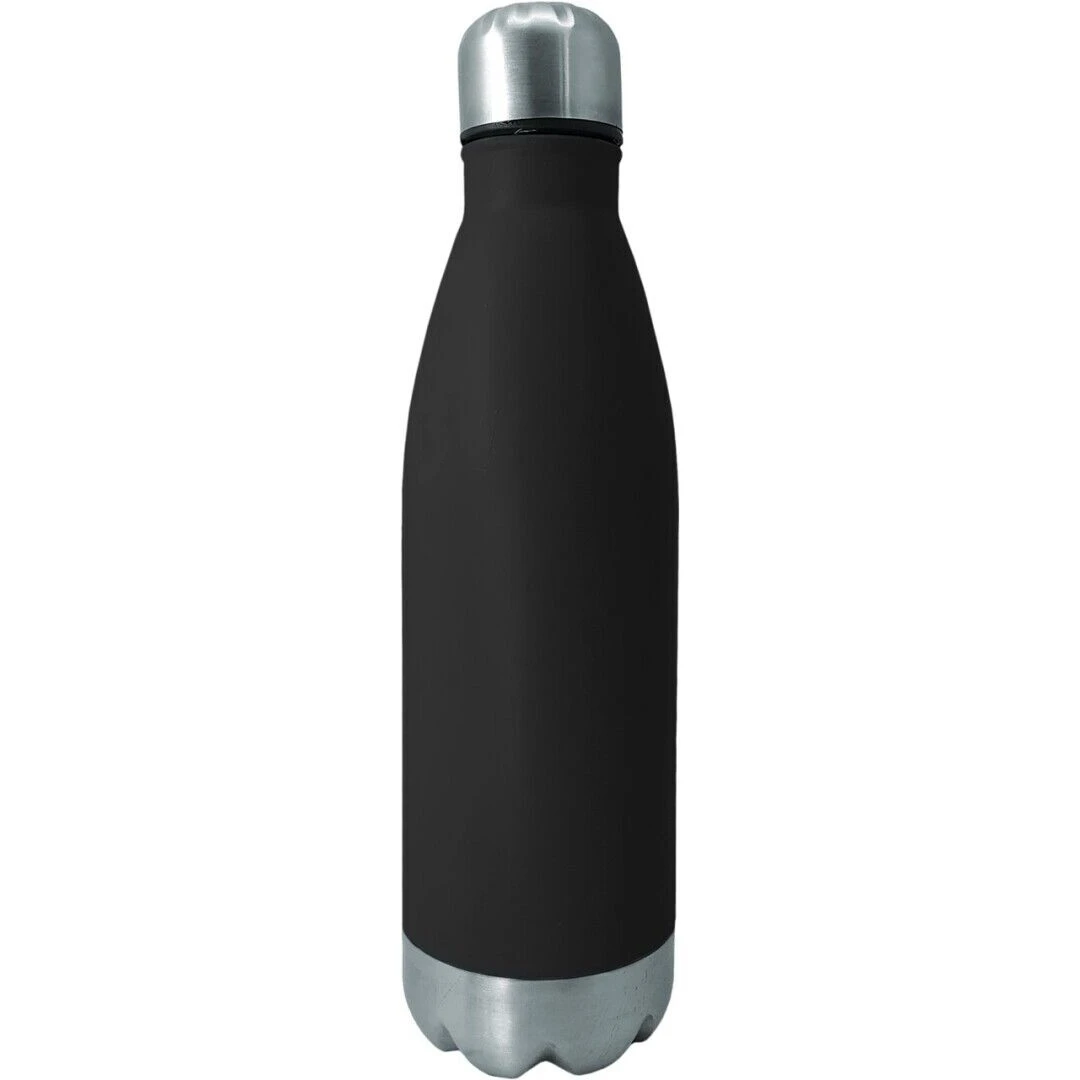 Nerthus Туристическа бутилка цвят черен/инокс – 750 мл.
