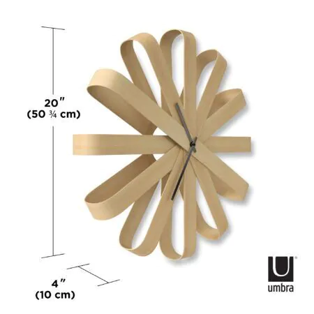 <p><span style="font-size: small;"><strong>UMBRA Дървен часовник за стена “RIBBONWOOD“ <br /></strong></span> •<strong> Цвят:</strong> натурално дърво<br /> • <strong>Размери:</strong> 51 х 51 х 10 см (ДхШхВ)<br />• <strong>Размер на опаковката: </strong>54 х 54 х 14 см<br />• <strong>Тегло:</strong> 0,44 кг<br />• <strong>Материал:</strong> дърво <br /> • <strong>Безшумен механизъм </strong><br />• <strong>Захранване: </strong>1 бр батерия АА ( не са включени) <br /><strong>Производител: UMBRA / Канада </strong><br /><em><strong>DESIGN: MICHELLE IVANKOVIC & UMBRA STUDIO</strong></em></p><br />Марка: Umbra HK Limited <br />Модел: UMBRA 118071-390<br />Доставка: 2-4 работни дни<br />Гаранция: 2 години