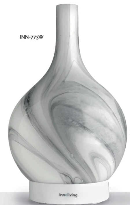 INNOLIVING Луксозен ултразвуков арома дифузер INN - 773W - цвят бял мрамор