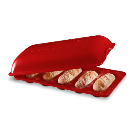 EMILE HENRY Керамична форма за печене на мини багети "MINI - BAGUETTE BAKER" - цвят червен