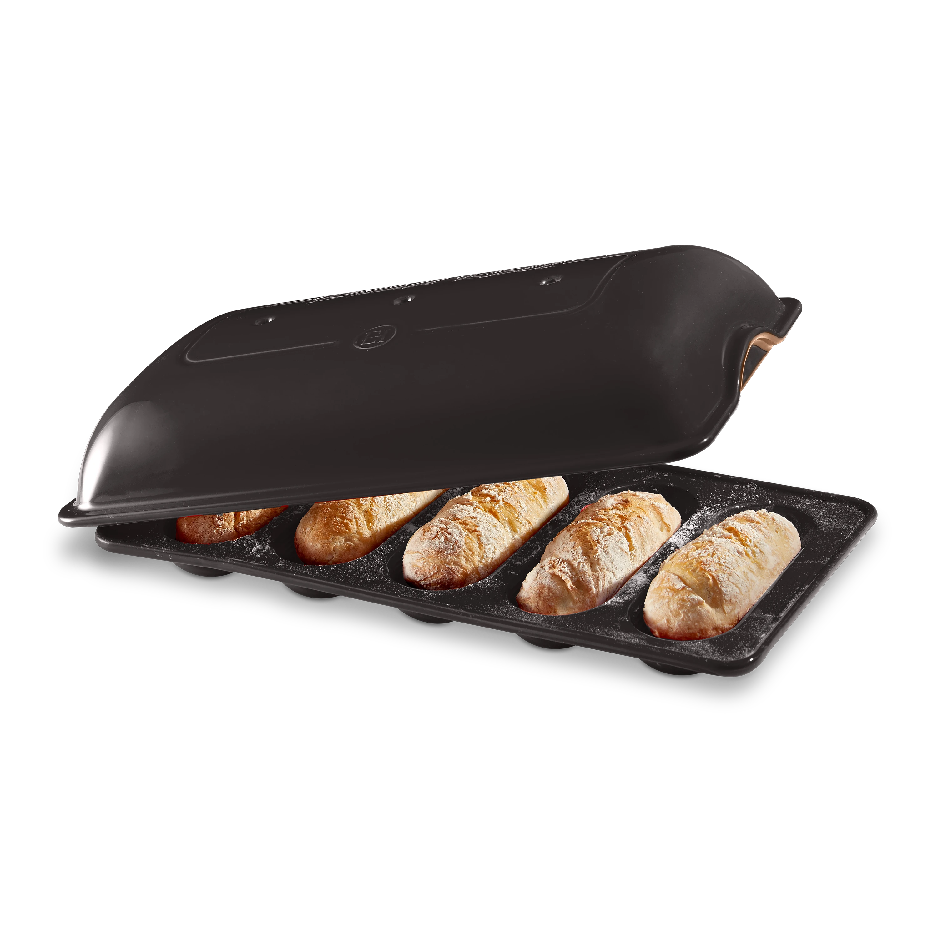 EMILE HENRY Керамична форма за печене на мини багети „MINI – BAGUETTE BAKER“ – цвят черен