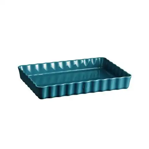 EMILE HENRY Керамична форма за тарт "DEEP RECTANGULAR TART DISH" - цвят син