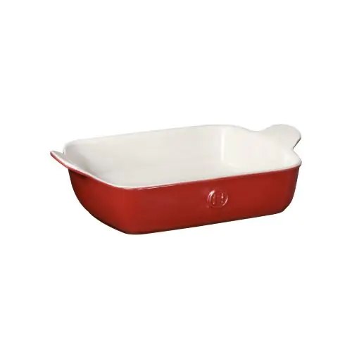 EMILE HENRY Правоъгълна форма за печене "RECTANGULAR DISH" - 34 х 24см - цвят бяло и червено