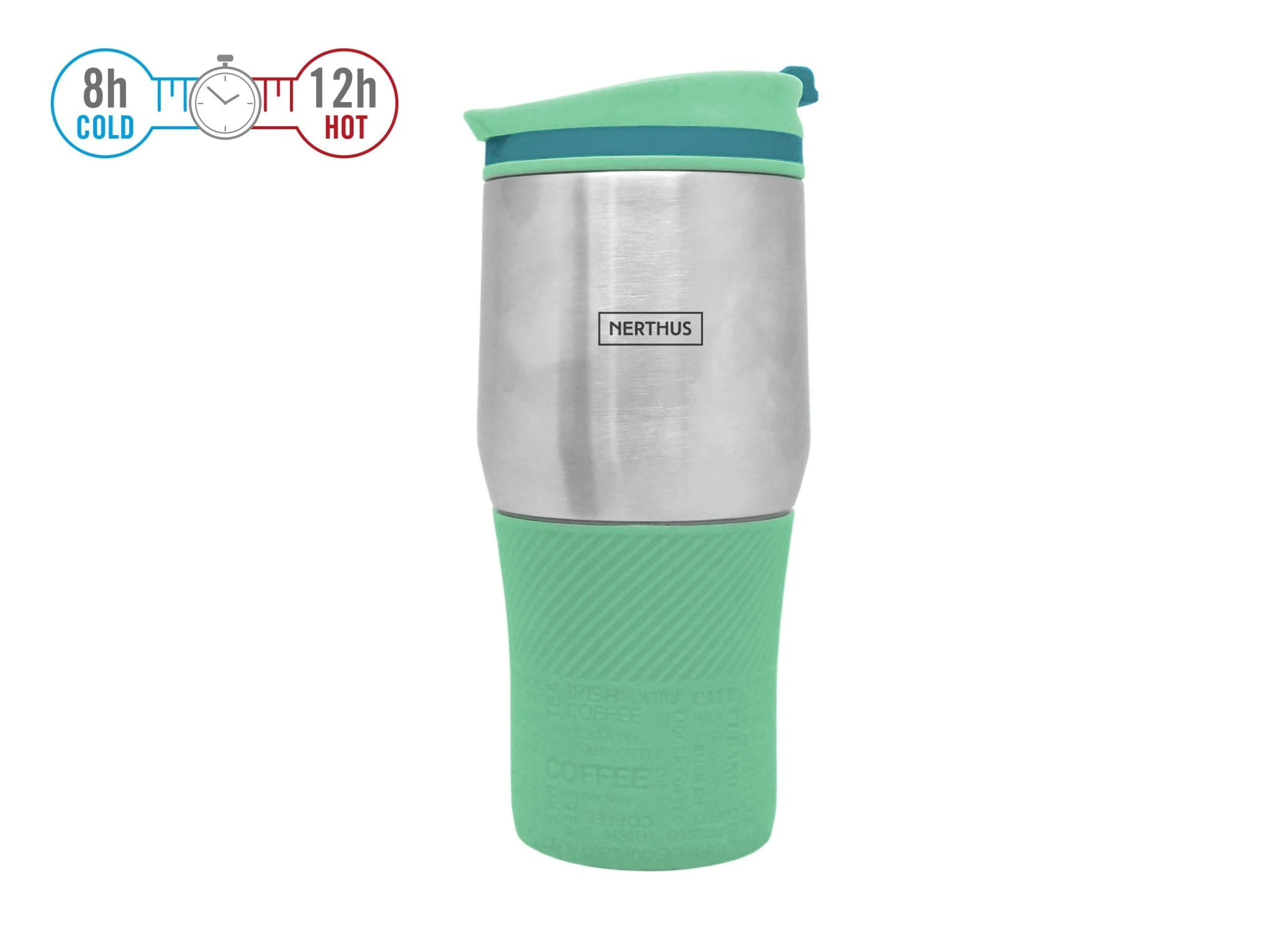 Nerthus Двустенна термочаша – 400 мл. – зелен цвят