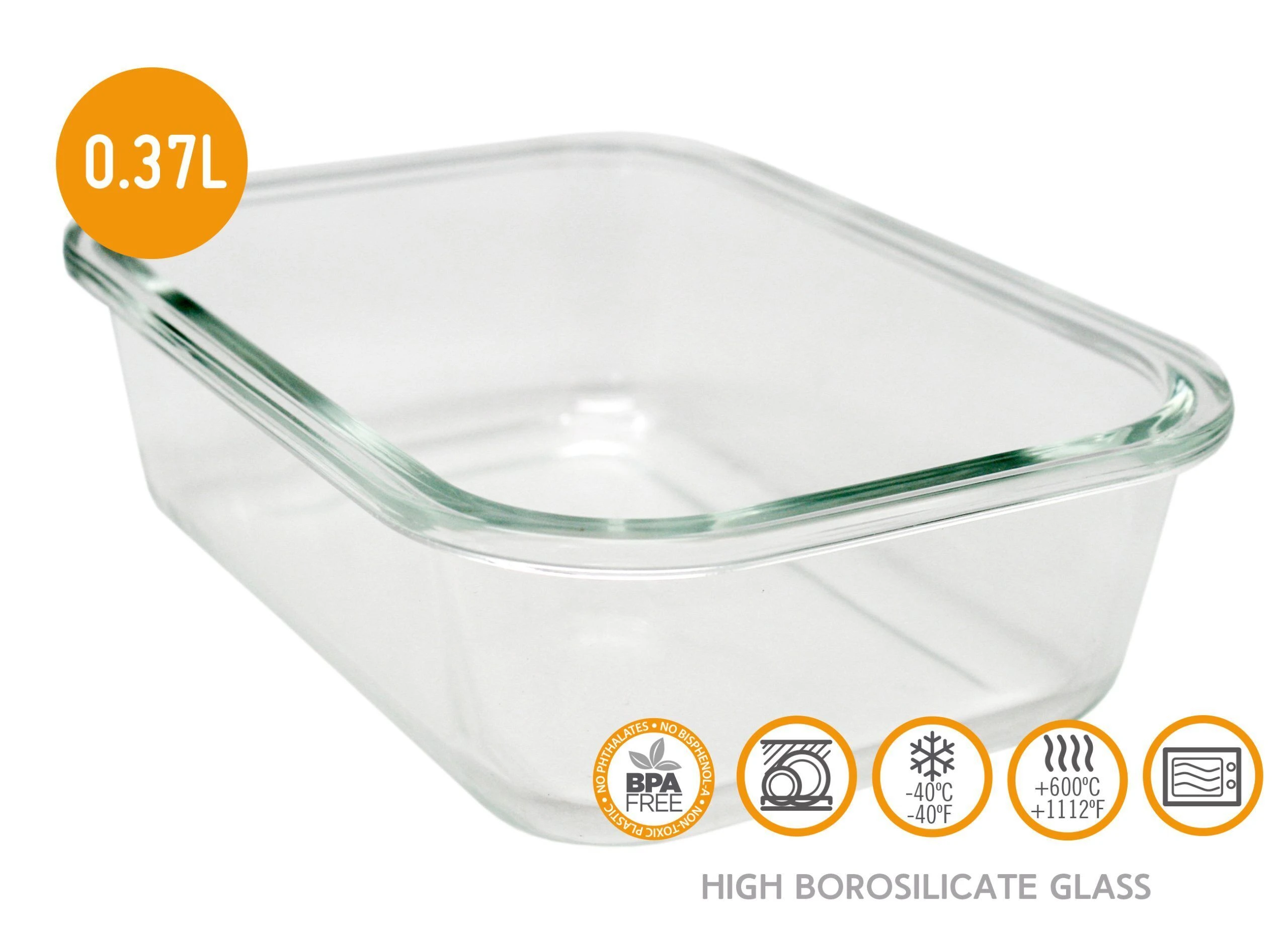 Nerthus Стъклена кутия за храна с херметическо затваряне – 370 мл.