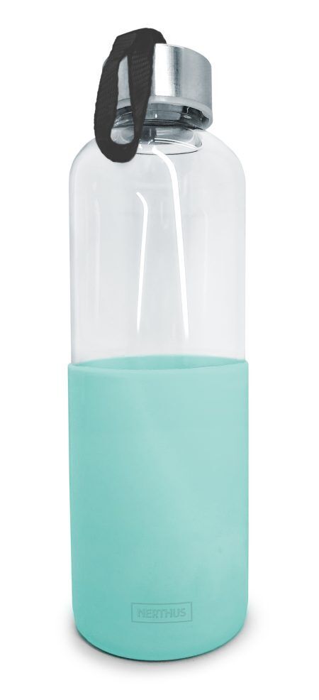 <br /><hr><br /><p><strong>Стъклена бутилка със силиконов протектор - 600 мл. - зелена</strong></p>
<p>Размери на опаковката: 27 см/7 см/7 см.<br />Тегло: 0,320 кг.<br />Материал: Темперирано стъкло, силикон, стомана<br />Капацитет: 0.600 л.<br />Цвят: зелен<br />Производител: <strong>Vin Bouquet, Испания</strong><br /><br /></p><br />Марка: Vin Bouquet <br />Модел: VB FIH 402<br />Доставка: 2-4 работни дни<br />Гаранция: 2 години