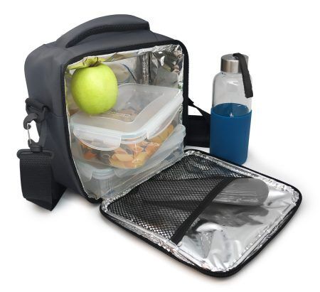 Nerthus Термоизолираща чанта за храна с 2 джоба - сив цвят