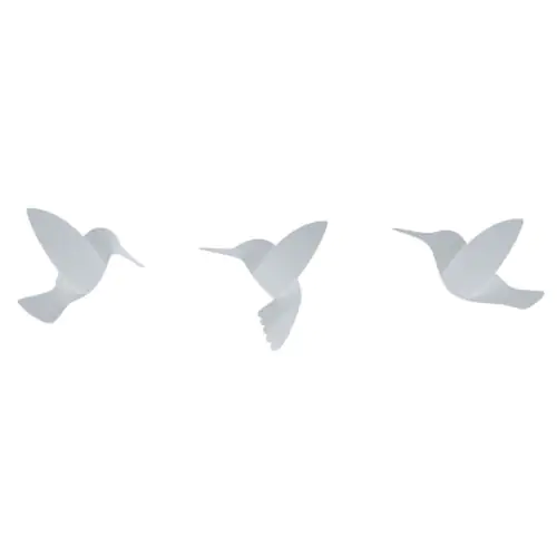 UMBRA Комплект декорация за стена “HUMMINGBIRD“ - 9 бр. колибри - бял цвят
