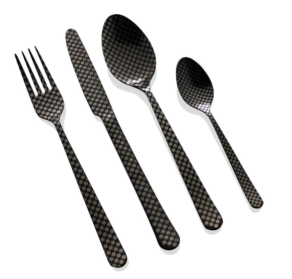 HERDMAR Комплект прибори за хранене “OSLO № 11“ – 36 части – черен мат,  гравиран