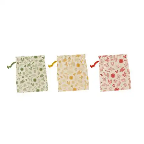PEBBLY Комплект от 3 бр многократни памучни торбички за пазаруване - размер М