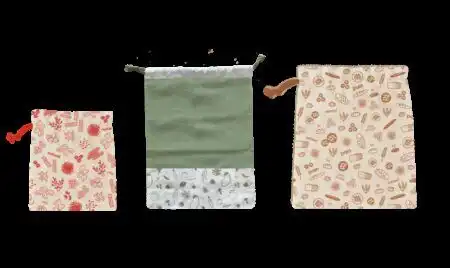 PEBBLY Комплект от 3 бр многократни памучни торбички за пазаруване