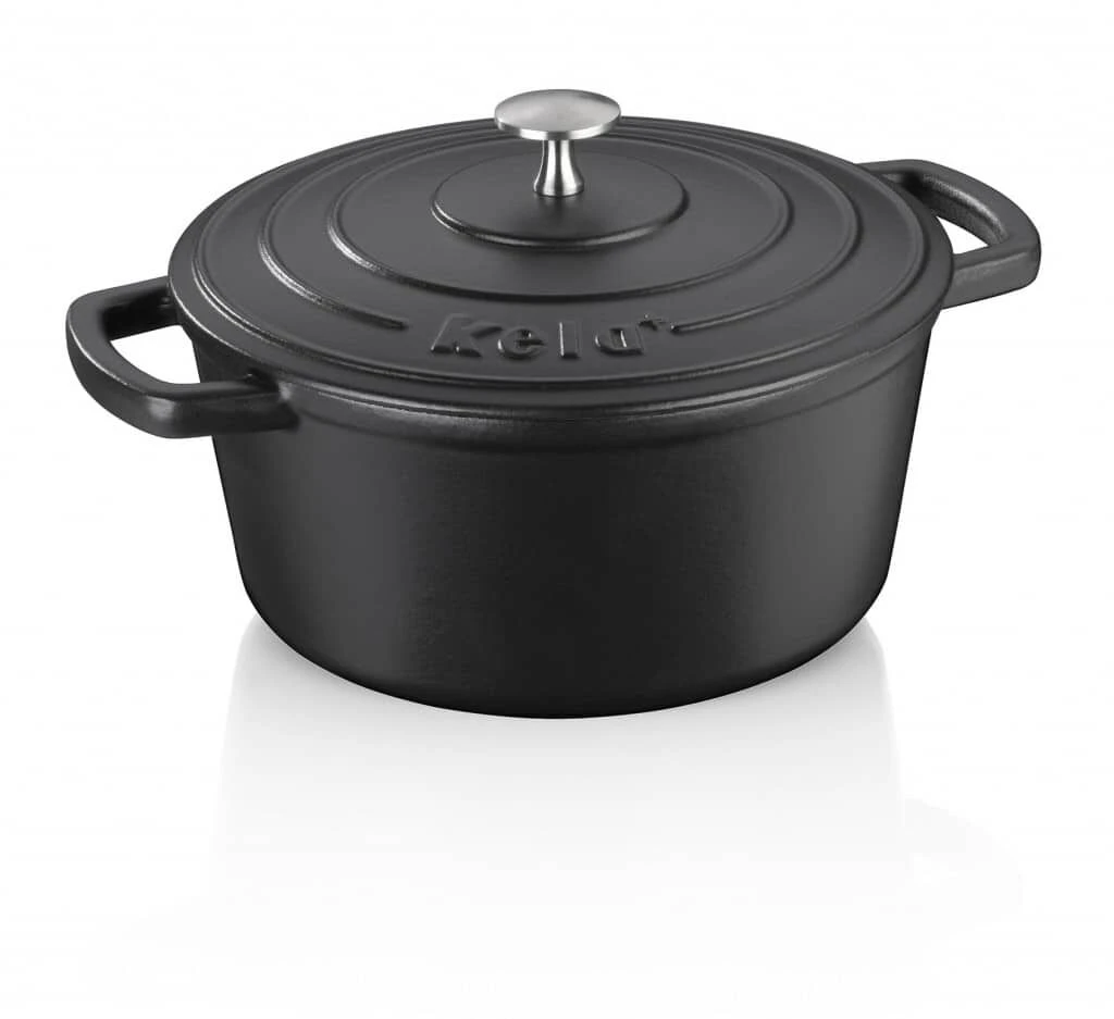 KELA Чугунена тенджера с капак “Calido“ - Ø 24 см. - черна