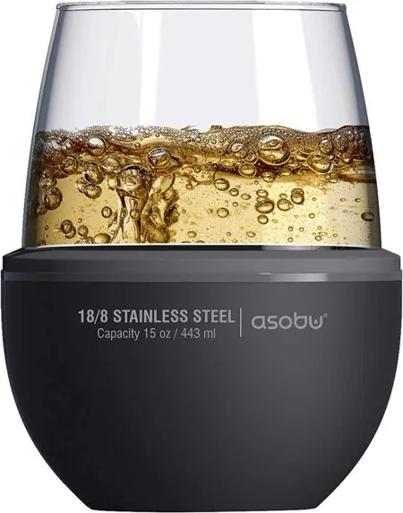 <p><strong><span style="font-size: small;">ASOBU Чаша за вино с двустенна термоизолираща основа “WINE KUZIE“</span></strong><br /><strong>• В комплект: </strong>чаша и термоизолираща основа<br /><strong>• Вместимост:</strong> 443 мл.<br /><strong>• Размери:</strong> 10,16 х 10,16 х 11,43 см<br /><strong>• Материал на чашата:</strong> стъкло<br /><strong>• Термоизолираща основа е от неръждаема стомана, с двойни стени и вакуумна изолация</strong><br /><strong>• Цвят на основата:</strong> черен<br /><strong>• Поддържа виното охладено</strong><br /><strong>Производител: ASOBU / Канада</strong></p><br />Марка: ASOBU <br />Модел: ASOBU - STL24 BLACK<br />Доставка: 2-4 работни дни<br />Гаранция: 2 години