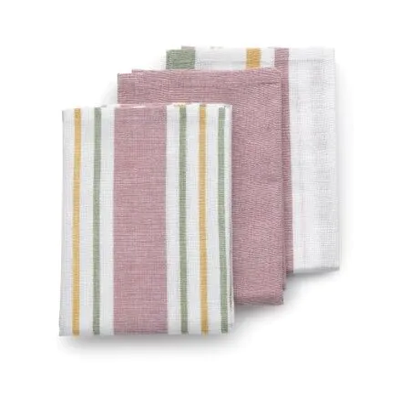 KELA Комплект от 3 бр. домакински кърпи за съдове “Pasado“ - 65х45 см. - пастелено розови