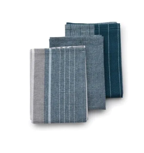 KELA Комплект от 3 бр. домакински кърпи за съдове “Pasado“ - 65х45 см - тъмно сини