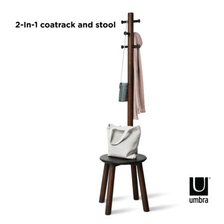 <p><strong>UMBRA Закачалка със стол “PILLAR STOOL“</strong><br /><span><strong>• </strong></span><strong>Цвят:</strong><span> орех<br /><strong>• Материал:</strong> каучуково дърво, стомана</span><br /><span>• </span><strong>Размери:</strong><span> <span>50 х 50 х </span>165 см.</span><br /><span>•<strong> Размери на опаковката</strong></span><strong>:</strong><span> 67 х 46 х 11 см.<br />•<strong> Тегло:</strong> 6,79 кг. </span><br /><span>• </span><strong>С включен комплект за монтаж</strong><br /><strong>Производител: UMBRA / Канада</strong><br /><em><strong>DESIGN: NATE ASIS</strong></em></p><br />Марка: Umbra HK Limited <br />Модел: UMBRA 1014257-048<br />Доставка: 2-4 работни дни<br />Гаранция: 2 години