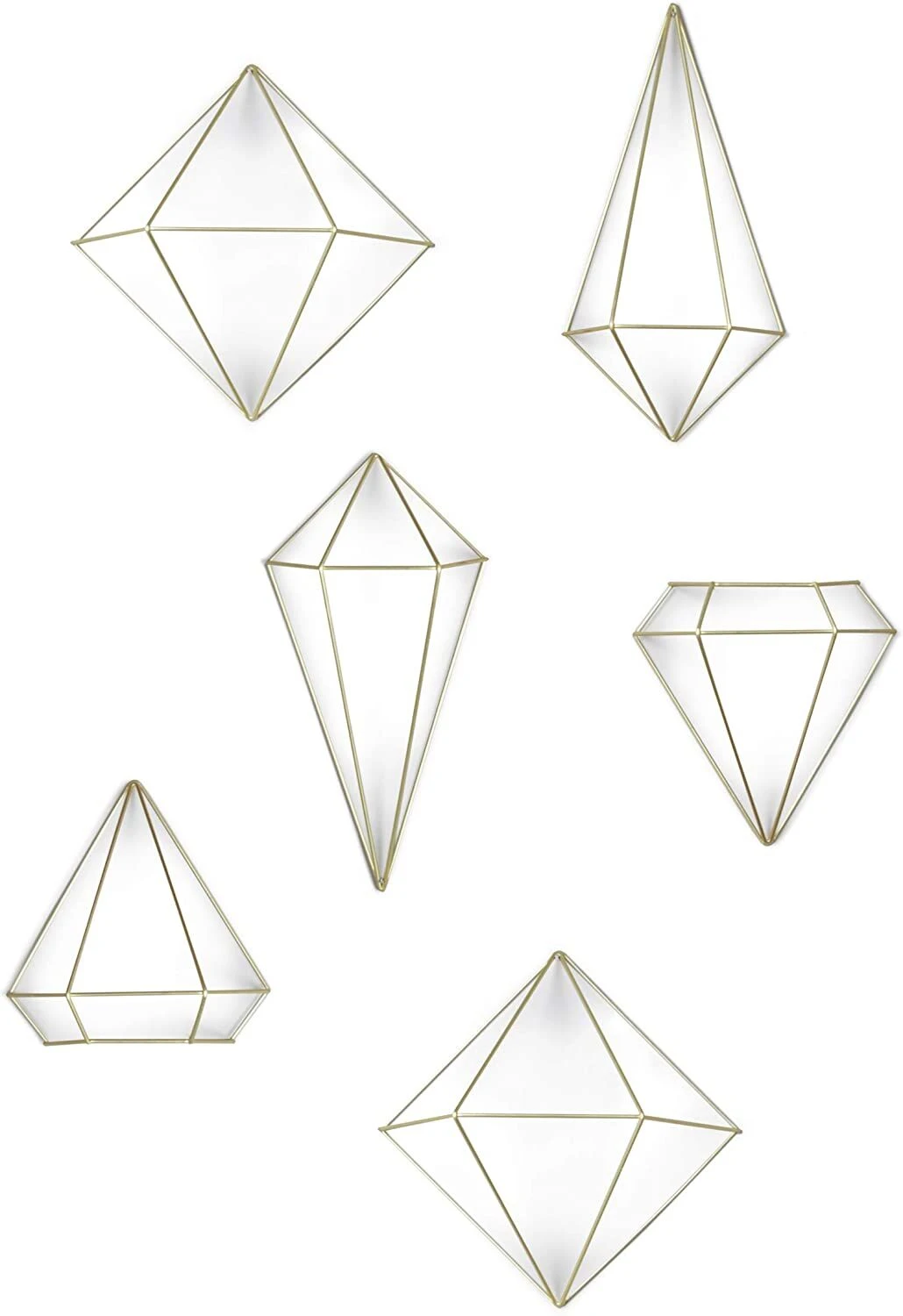 UMBRA Комплект за декорация “PRISMA“ - 6 части - месинг мат