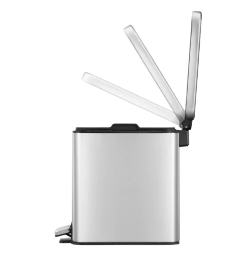 <p><strong>EKO EUROPE Кош за отпадъци с педал “STELLA SLIM“ - матиран - 6 л.</strong><br /><span><strong>• Материал:</strong> матирана неръждаема стомана</span><br /><span><strong>• Цвят:</strong> хром</span><br /><span><strong>• Вместимост:</strong> 6 литра</span><br /><span><strong>• Размери:</strong> 29,6 х 16,5 х 32.3 см</span><br /><strong>• Вътрешна пластмасова кофа</strong><br /><strong>• Покритие срещу пръстови отпечатъци</strong><br /><strong>• Безшумно и плавно отваряне и затваряне на капака</strong><br /><strong>• Функция за заключване на капака в отворена позиция, за лесно почистване или смяна на торбата</strong><br /><strong>• Фиксатор за найлонов чувал / торба</strong><br /><strong>Производител: EKO EUROPE / Холандия</strong></p><br />Марка: EKO-EUROPE <br />Модел: EKO 938006 - Matt s/s<br />Доставка: 2-4 работни дни<br />Гаранция: 2 години