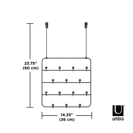 <p><strong>UMBRA Закачалки за стена или врата с 14 куки “ESTIQUE“<br /></strong><span><strong>• С 14 бр куки<br />• 2 бр куки за окачване на врата<br />• </strong></span><strong>Цвят:</strong><span> черен / орех</span><br /><span>• </span><strong>Размер:</strong><span> 36 x 11 x 60 см</span><br /><span>• </span><strong>Размер на опаковката:</strong><span> 38 х 6 х 38 см</span><br /><span>• </span><strong>Тегло:</strong><span> 0,78 кг</span><br /><span>• </span><strong>Материал:</strong><span> стомана</span><br /><strong>Производител: UMBRA / Канада</strong><br /><em><strong>DESIGN: EUGENIE DE LOYNES</strong></em></p><br />Марка: Umbra HK Limited <br />Модел: UMBRA 1004045-048<br />Доставка: 2-4 работни дни<br />Гаранция: 2 години