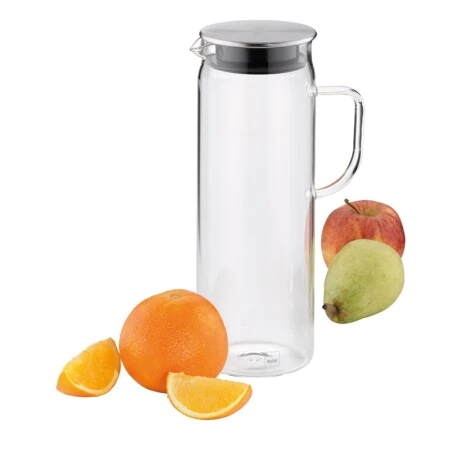 <p><strong>KELA Стъклена кана “Pitcher“ - 1,6 л.</strong><br /><strong>• Материал: </strong><span>боросиликатно стъкло, неръждаема стомана</span><br /><strong>• Рамери: </strong><span>Ø 9,5 х 28,5 см.</span><br /><strong>• Вместимост</strong><span>: 1,6 л.</span><br /><strong>Производител: KELA / Германия</strong></p><br />Марка: KELA <br />Модел: KELA 11398<br />Доставка: 2-4 работни дни<br />Гаранция: 2 години