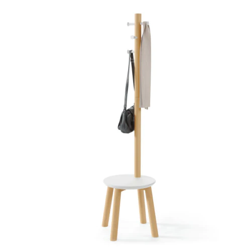 UMBRA Закачалка със стол “PILLAR STOOL“ - цвят бял / натурален