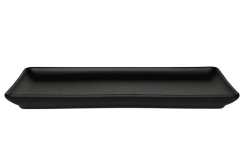 MAKU Правоъгълна чиния Robuste 32х15 см. - черен мат с повърхност стил чугун