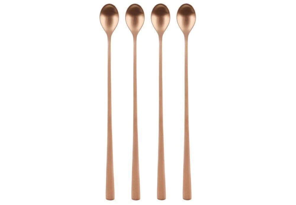 MAKU Дълги лъжички 4 бр. - розово злато PVD покритие