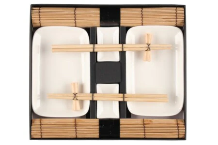 MAKU Комплект за сервиране на суши 10 части - бял