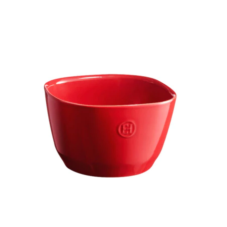 EMILE HENRY Квадратна керамична купа за салата - размер S - 2 л. - червена