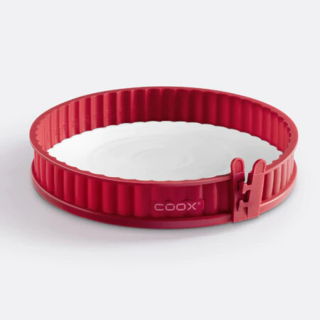 COOX Силиконова форма за киш с порцеланова основа Ø 26 - червена