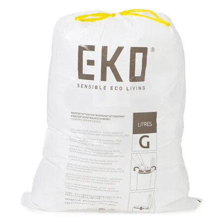 <p><strong>EKO 10 бр. Торби за смет с връзки EKO, размер G, 50-90 л.</strong><br /><strong>• В опаковка:</strong><span> 10 бр. торби</span><br /><strong>• Литраж:</strong><span> 50 - 90 литра</span><br /><strong>• Размер: G</strong><br /><strong>• Не са прикрепени една към друга</strong><br /><strong>• Интегрирани дръжки за затягане, завръзване и носене</strong><br /><strong>• Подходящи и за кошове за разделно събиране с две вътрешни кофи</strong><br /><strong>Производител: EKO EUROPE / Холандия</strong></p><br />Марка: BLOMUS <br />Модел: EKO 337077<br />Доставка: 2-4 работни дни<br />Гаранция: 2 години