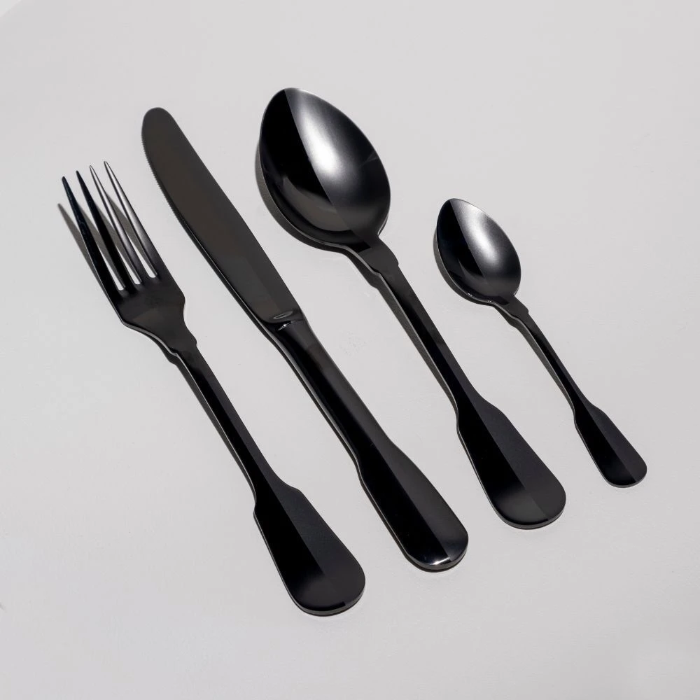 HERDMAR Прибори за хранене “MONO“- 24 части – черни (гланц + мат)