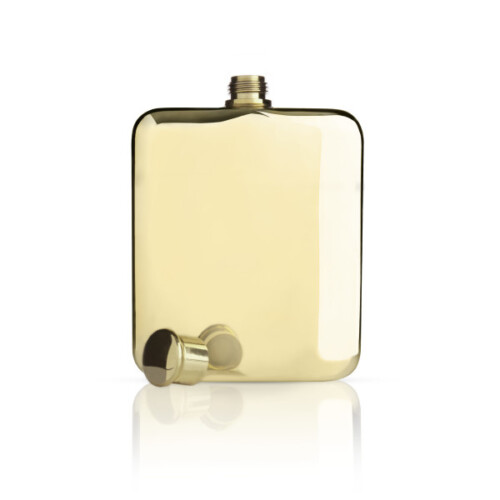 <p><strong>VISKI Бутилка за алкохол със 14K златно покритие “Flasks Gold“</strong><br /><strong>• Материал: </strong>неръждаема <span>стомана, 14 каратово златно покритие</span><br /><strong>• Вместимост:</strong><span> 177 мл</span><br /><strong>• Тегло: </strong><span>0,163 кг.</span><br /><strong>• Размер на опаковката: </strong>12<span>,7 х 3,8 х 18 см</span><br /><strong>• Тегло с опаковката: </strong><span>0,272 кг.<br /></span><strong>• Само ръчно измиване</strong><br /><strong>Производител:</strong><span> Viski® / САЩ</span></p><br />Марка: TRUEBRANDS <br />Модел: VISKI 3710<br />Доставка: 2-4 работни дни<br />Гаранция: 2 години