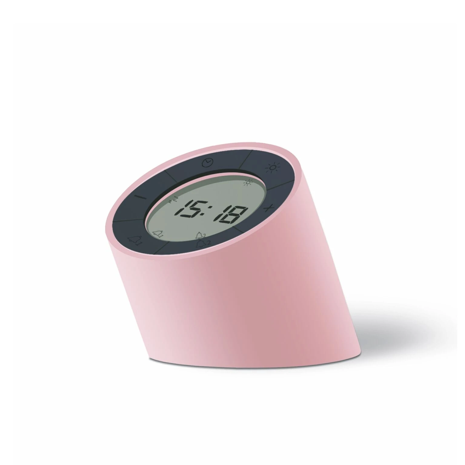 GINGKO Часовник с будилник и смарт лампа “Edge Light“ светло розов