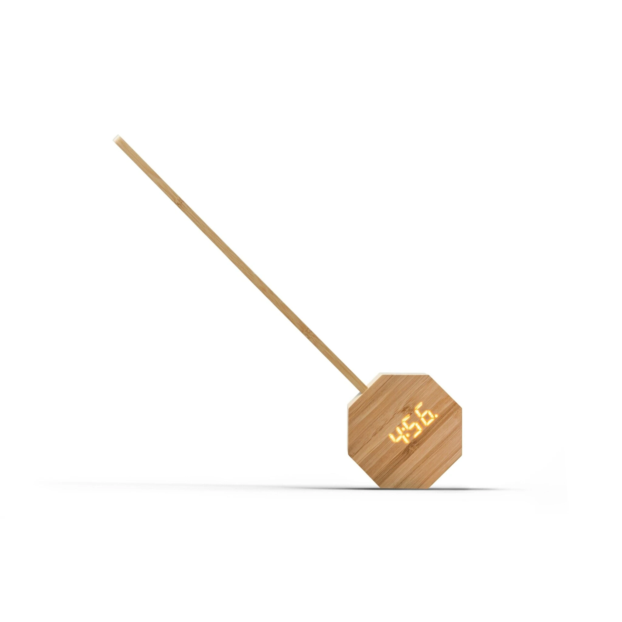 GINGKO Смарт лампа с часовник и будилник “Octagon One Plus“ - бамбук