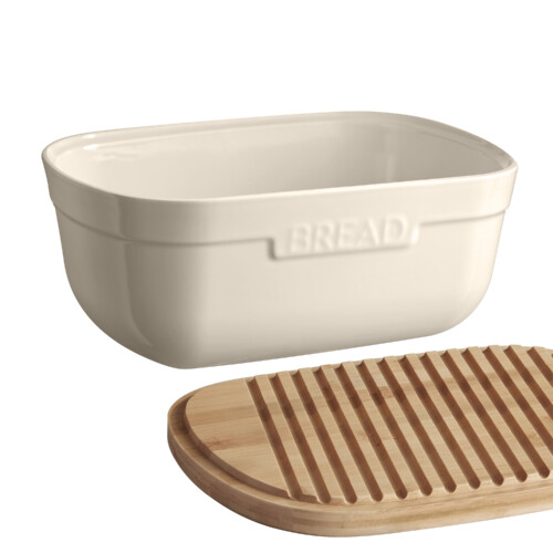 <p><span style="color: #000000;"><strong>EMILE HENRY Керамична кутия за хляб с дъска за рязане "BREAD BOX" </strong></span><br /><span style="color: #000000;">• </span><strong><span style="color: #000000;">Материал на основата:</span>  <span style="color: #ff0000;">HR® Ceramic (High Resistance) <span style="color: #000000;">/ </span></span></strong><span style="color: #ff0000;"><span style="color: #000000;">Високо устойчива керамика</span></span><strong><span style="color: #ff0000;"><br /><span style="color: #000000;">• Без съдържание на олово, кадмий и никел</span><br /><span style="color: #000000;">• Външен размер вкл.дръжките: </span></span></strong><span style="color: #ff0000;"><span style="color: #000000;">35,5 х 24,5 х 15,8 см</span></span><span style="color: #ff0000;"><br /><strong><span style="color: #000000;">• Вътрешен размер: </span></strong><span style="color: #000000;">32,5 х 22 х 12,5 см<br /></span></span><span style="color: #ff0000;"><span style="color: #000000;">• <strong>Вместимост:</strong> 6,5 литра</span><br /><span style="color: #000000;"><strong>• Тегло: </strong>3,9 кг</span><br /><span style="color: #000000;">•<strong> Размери на опаковката:</strong> 43,5 х 31,5 х 19 см (ДхШхВ)</span><br /><span style="color: #000000;">• <strong>Тегло с опаковката:</strong> 4,4 кг</span><br /><span style="color: #000000;">• <strong>Цвят: </strong>екрю</span><br /><span style="color: #000000;">• <strong>Основата е подходяща за съдомиялна машина</strong><br />• <strong>Капакът </strong></span><strong>НЕ Е</strong><span style="color: #000000;"><strong> подходящ за съдомиялна машина</strong></span><br /><strong><span style="color: #000000;">Производител: EMILE HENRY / Франция</span></strong></span></p><br />Марка: Emile Henry <br />Модел: EH 8750-02<br />Доставка: 2-4 работни дни<br />Гаранция: 2 години