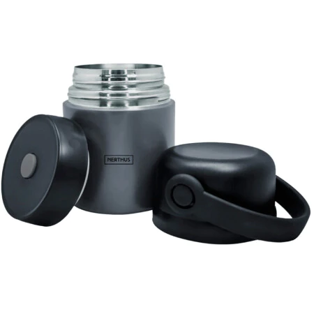 <p><strong>Nerthus Двустенен термос за храна с дръжка - сив - 650 мл.</strong><br /><span>• </span><strong>Тегло:</strong><span> 0,431 кг.</span><br /><span>• </span><strong>Капацитет:</strong><span> 0,650 мл.</span><br /><span>• </span><strong>Размери: </strong><span>Ø <span>10,5 x 16,5 см.</span></span><br /><span>• </span><strong>Материал:</strong><span> Неръждаема стомана, пластмаса</span><br /><span>• </span><strong>Цвят:</strong><span> Сив</span><br /><strong>Производител: Vin Bouquet, Испания</strong></p><br />Марка: Vin Bouquet <br />Модел: VB FIH 1462<br />Доставка: 2-4 работни дни<br />Гаранция: 2 години