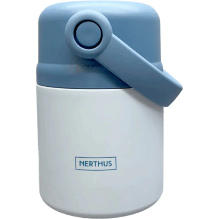 Nerthus Двустенен термос за храна с дръжка - син - 650 мл.