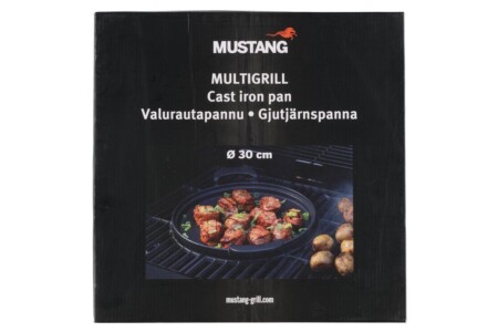 <p><strong>MUSTANG Чугунена тава за грил и барбекю Ø 30 см.</strong><br /><strong>• Материал:</strong><span> чугун<br /><strong>• Диаметър:</strong> Ø 30 см.<br /></span><strong>• Височина:</strong><span> 5,5 см <br /><strong>• Тегло:</strong> 1,920 кг.</span><br /><strong>• Тегло: </strong>3,92 кг.<br /><strong>• Тегло с опаковката: </strong><span>4,41 кг</span><strong><br />• Подходяща за всички видове котлони</strong><br /><strong>• Не е подходяща за съдомиялна машина</strong><br /><strong>Производител: Tammer Brands/ Финландия</strong></p><br />Марка: MUSTANG <br />Модел: TB MUS 603435<br />Доставка: 2-4 работни дни<br />Гаранция: 2 години