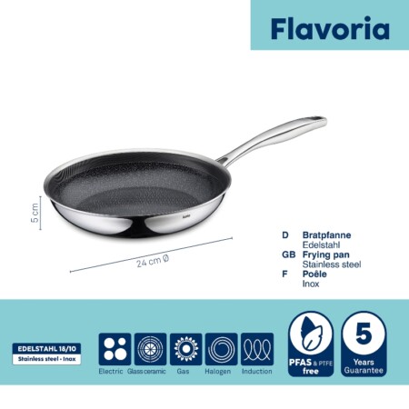 <p><strong>KELA Тиган “Flavoria“ със специално керамично покритие - Structure - Ø 24 см.</strong><br /><strong>• Серия: </strong>Flavoria<br /><strong>• Материал:</strong> Стомана 18/10<br /><strong>• Рамери: </strong>Ø 24 х 5 см.<br /><strong>• Цвят:</strong> инокс<br /><strong>• Незалепващо керамично покритие</strong><br /><strong>• Производител: KELA / Германия<br />• Подходящ за:</strong></p>
<p><strong><img src="https://www.vip-giftshop.com/media//file_8.jpg" alt="" width="200" /></strong></p><br />Марка: KELA <br />Модел: KELA 10202<br />Доставка: 2-4 работни дни<br />Гаранция: 2 години