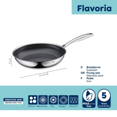 <p><strong>KELA Тиган “Flavoria“ със специално керамично покритие - Structure - Ø 24 см.</strong><br /><strong>• Серия: </strong>Flavoria<br /><strong>• Материал:</strong> Стомана 18/10<br /><strong>• Рамери: </strong>Ø 24 х 5 см.<br /><strong>• Цвят:</strong> инокс<br /><strong>• Незалепващо керамично покритие</strong><br /><strong>• Производител: KELA / Германия<br />• Подходящ за:</strong></p>
<p><strong><img src="https://www.vip-giftshop.com/media//file_8.jpg" alt="" width="200" /></strong></p><br />Марка: KELA <br />Модел: KELA 10202<br />Доставка: 2-4 работни дни<br />Гаранция: 2 години