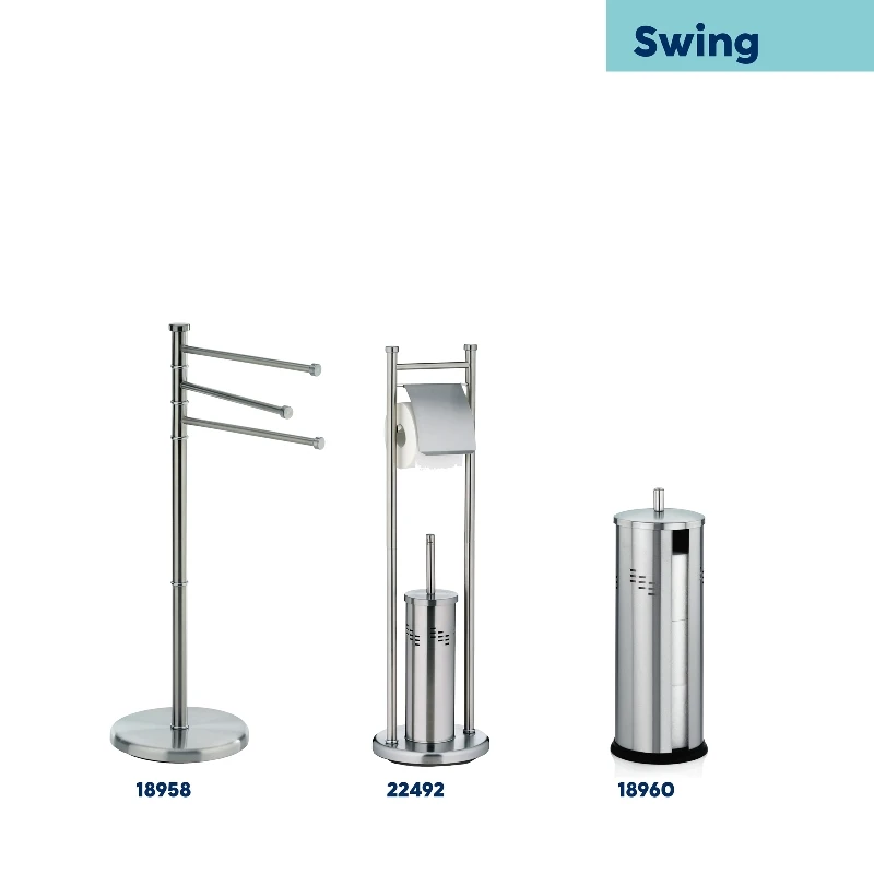 <p><strong>KELA Поставка за кърпи “Swing“ - сребрист мат - свободно стояща</strong><br /><strong>• Серия: </strong><span>Swing</span><br /><strong>• Материал:</strong><span> стомана<br /></span><strong>• Размери:</strong><span> <span>Ø </span>28,5 х 85,5 см.</span><br /><strong>• Цвят:</strong><span> сребрист мат<br /><strong>• Стабилна основа</strong><br /></span><strong>• Производител: KELA / Германия</strong></p><br />Марка: KELA <br />Модел: KELA 18958<br />Доставка: 2-4 работни дни<br />Гаранция: 2 години