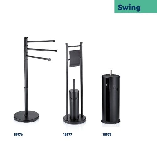 KELA Поставка за кърпи “Swing“ – черна – свободно стояща