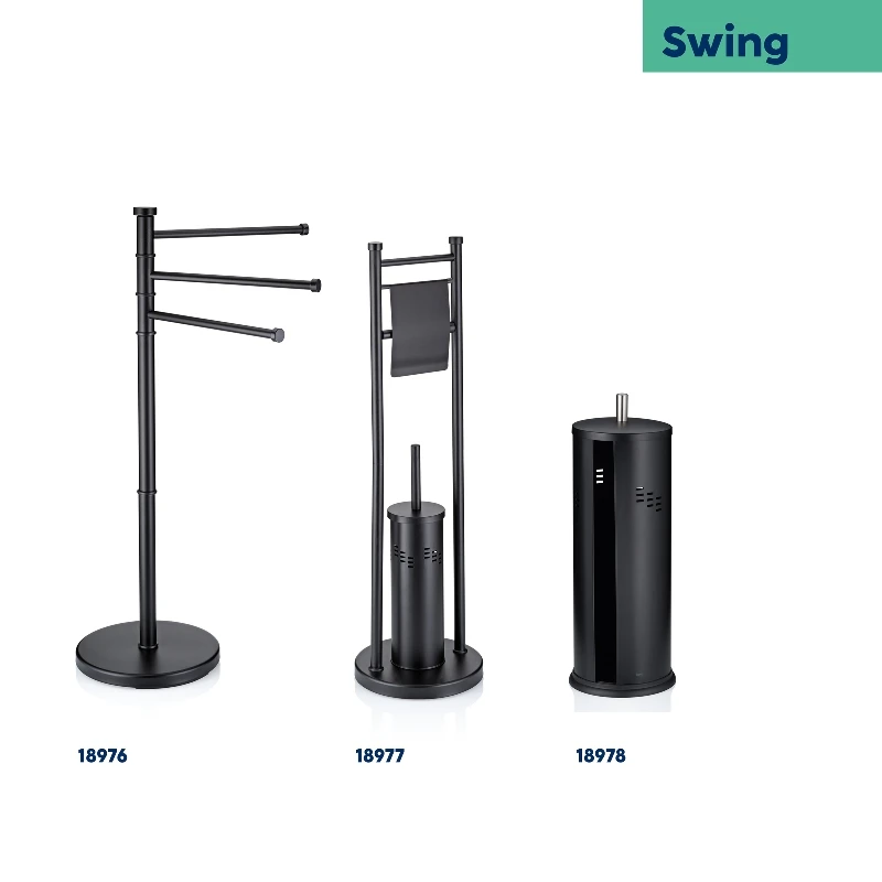 <p><strong>KELA Поставка за кърпи “Swing“ - черна - свободно стояща</strong><br /><strong>• Серия: </strong><span>Swing</span><br /><strong>• Материал:</strong><span> стомана<br /></span><strong>• Размери:</strong><span> <span>Ø </span>28,5 х 85,5 см.</span><br /><strong>• Цвят:</strong><span> черен<br /><strong>• Стабилна основа</strong><br /></span><strong>• Производител: KELA / Германия</strong></p><br />Марка: KELA <br />Модел: KELA 18976<br />Доставка: 2-4 работни дни<br />Гаранция: 2 години