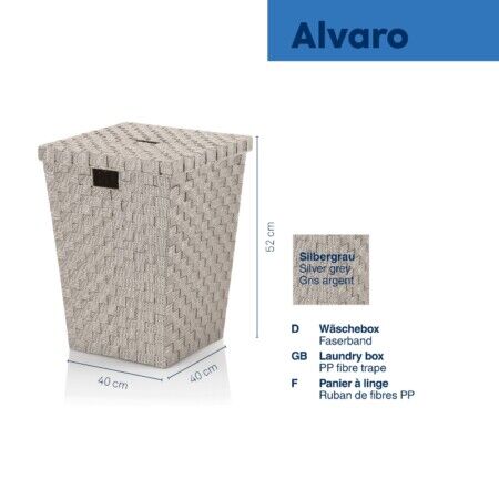 KELA Кош за пране “Alvaro“ – сребристо сив