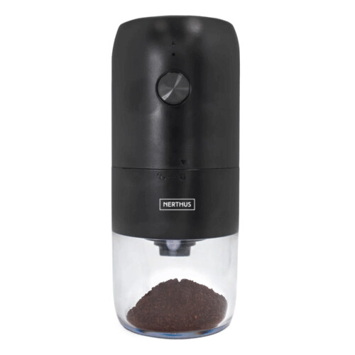 <p><strong>Nerthus Електрическа кафемелачка</strong><br /><span><strong>• Размери:</strong> <span>21,6 x 8,4 x 8,4 </span>см.</span><br /><span><strong>• Тегло:</strong> 0,520 кг.</span><br /><span><strong>• Материал:</strong> стъкло, пластмаса, неръждаема стомана<br /><strong>• Капацитет:</strong> 30 гр, кафе на зърна<br /><strong>• Подходяща за кафе, подправки, ядки, семена и др.<br />• Система за безопасност със заключващ се капак</strong><br /><strong>• Цвят:</strong> черен</span><br /><strong>Производител: Vin Bouquet, Испания</strong></p><br />Марка: Vin Bouquet <br />Модел: VB FIH 1466<br />Доставка: 2-4 работни дни<br />Гаранция: 2 години